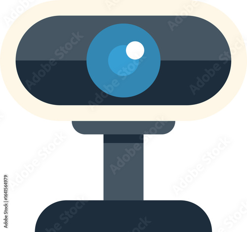 Webcam is recording a video conference, staying connected in the digital age
