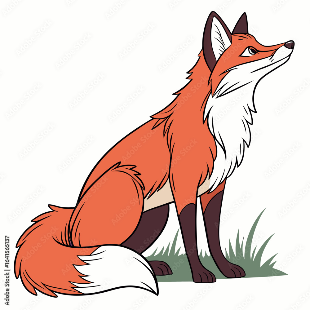 Obraz premium red fox vector illustration