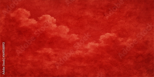 Vibrant red grunge texture resembling a fiery cloudscape on vintage paper, perfect for a dynamic art background