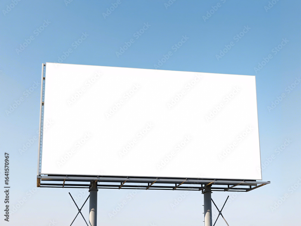 Obraz premium blank billboard against a clear sky, 3D mockup render, Place your design here.