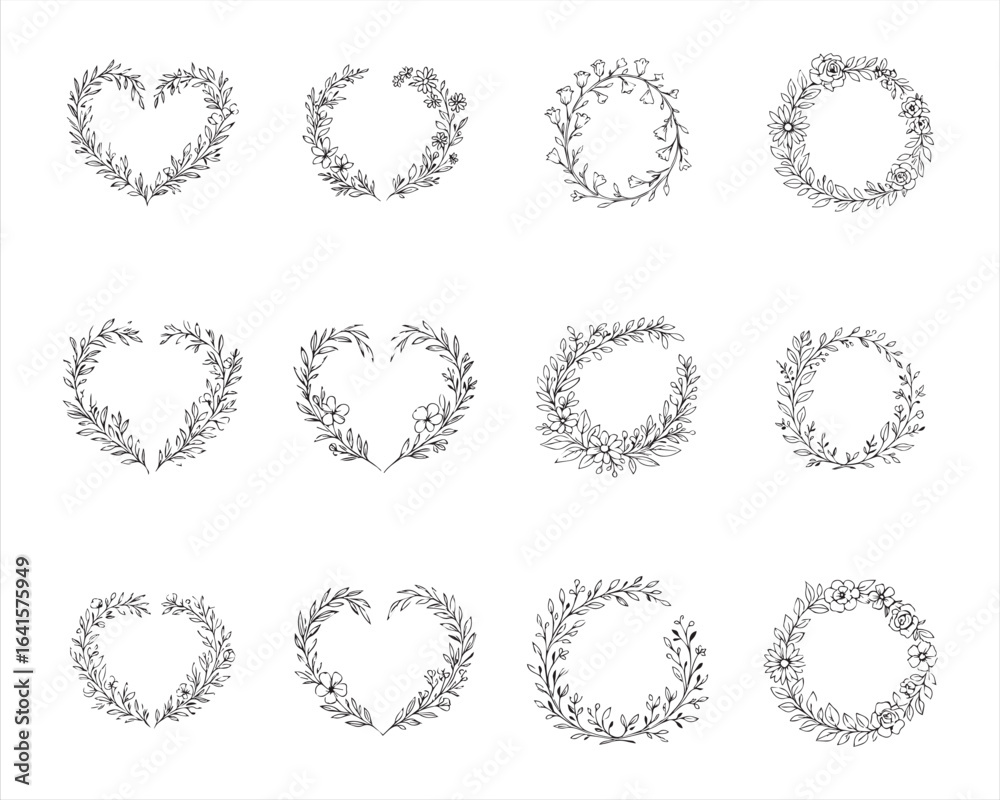 Fototapeta premium Flower wreath svg