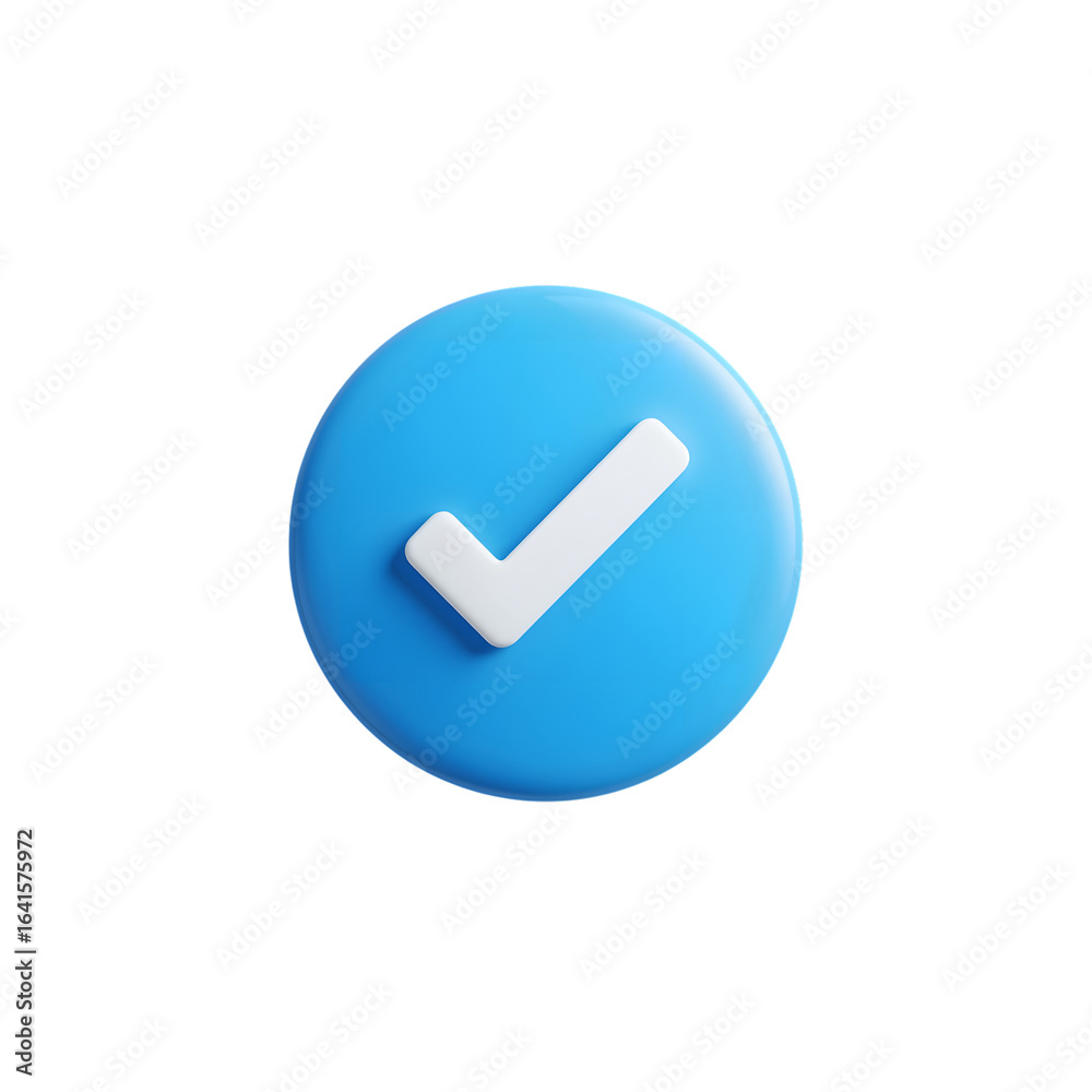 Blue circle with white checkmark isolated on transparent background Blue circle with white checkmark isolated on transparent background