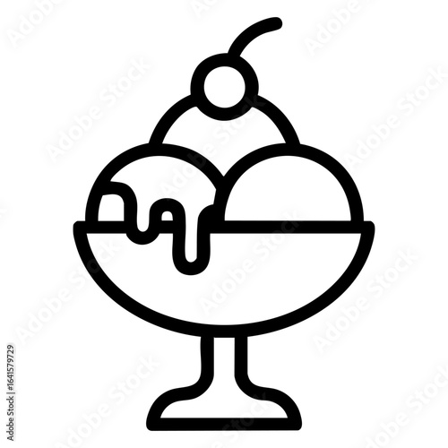 Ice cream sundae vector illustration