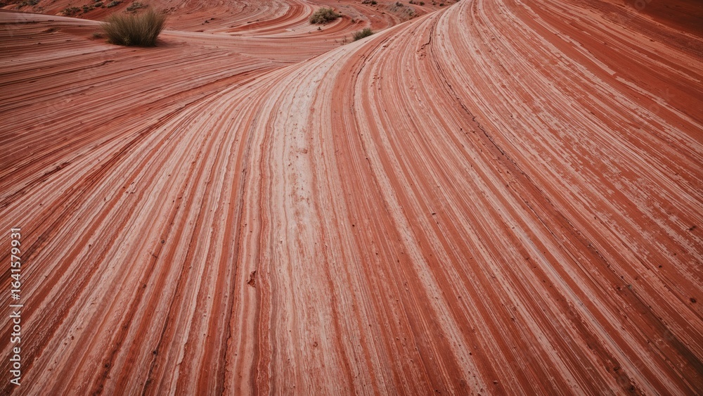 Obraz premium Striated Rock Formations in a Protected Desert Area