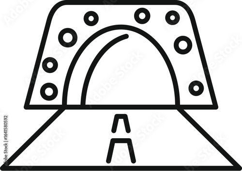 Illustration of a road tunnel with lights, symbolizing a journey or passage to a new destination