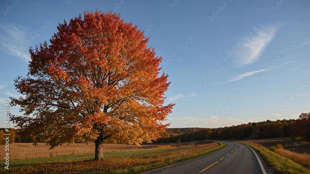 Naklejka premium Colorful autumn landscapes in the northeast