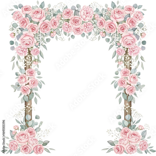 Romantic Blush Pink Rose & Eucalyptus Wedding Archway