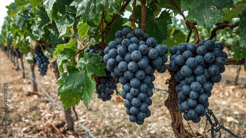 Wallpaper Mural Dark purple Syrah grapes ripe for picking in vineyards destined for red and rosÃ© wine creation, detailed close-up Torontodigital.ca