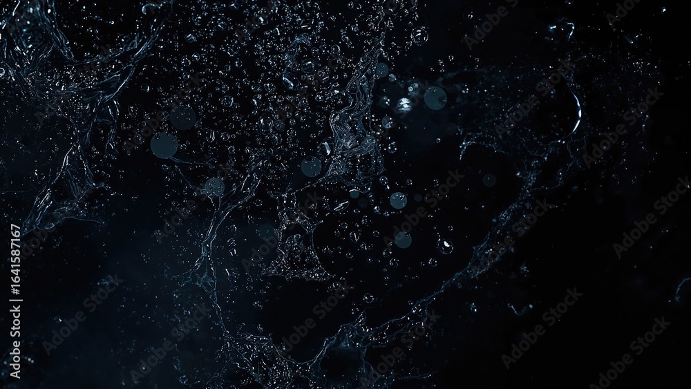 Obraz premium Water drops clustering on a shadowy backdrop