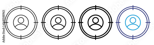 Target Audience Icon Set Illustration with Outline Style Variation