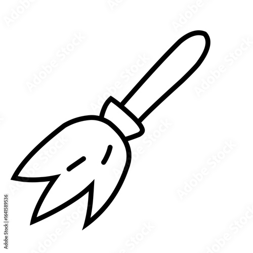 broom vector line with Halloween theme