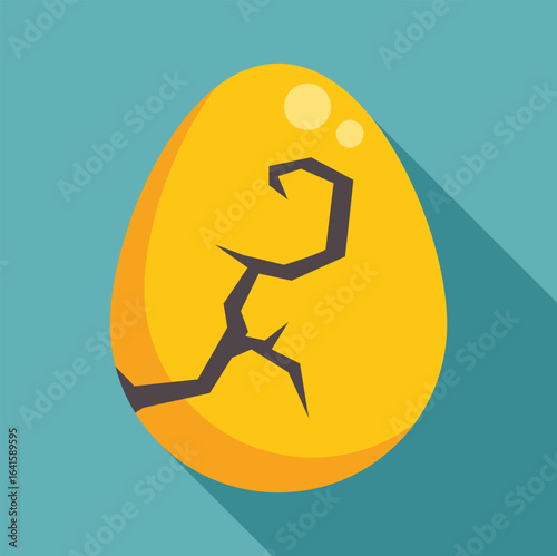 Golden egg starting to crack open, promising new beginnings and opportunities