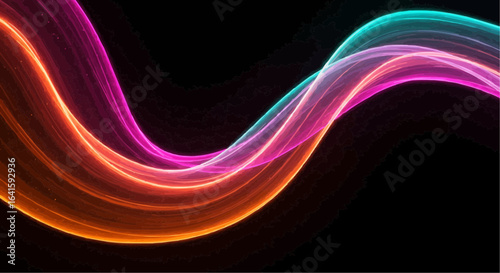 Abstract Colorful Swirling Neon Wave Background