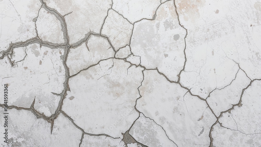 Obraz premium Textured white cement surface with damage effects