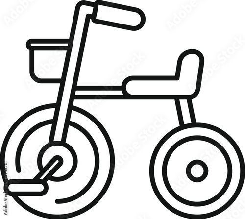 Kids tricycle with basket, perfect for children's outdoor activities and fun
