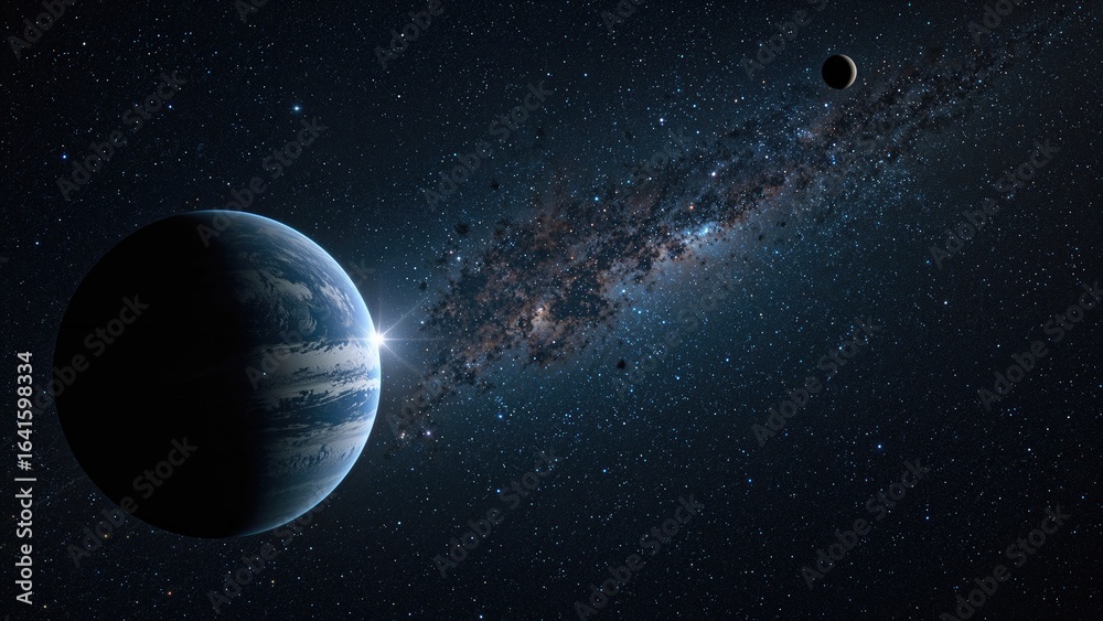 An awe-inspiring display of dual planets amidst stars and cosmic wonders An awe-inspiring display of dual planets amidst stars and cosmic wonders