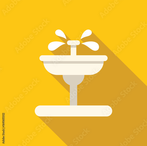 Minimalist icon of a water fountain dispensing fresh water, ideal for representing public hydration and park amenities