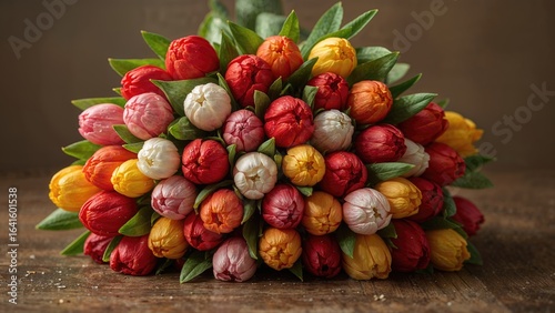 Multicolored tulip floral display © The 2R Artificiality