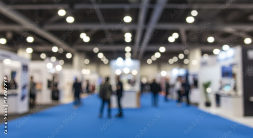 Fototapeta premium Blurred convention scene business people networking event background.
