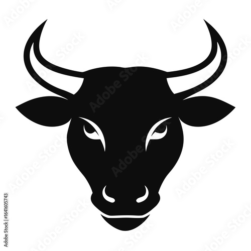  Bull head icon line airt vactor outline Illustrations on white background