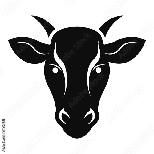 cow head icon line airt vactor outline Illustrations on white background