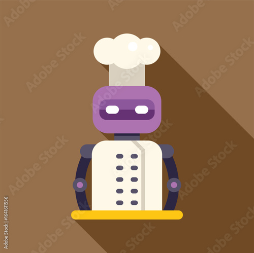 Robot chef wearing a chef uniform and hat, symbolizing automation in the culinary industry