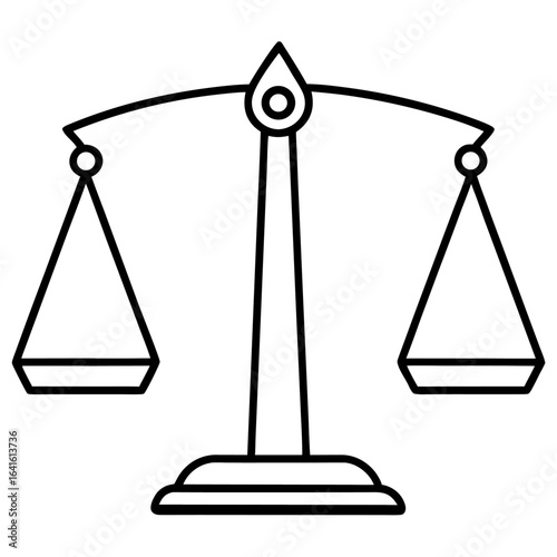 Weighing scale Injustice tool icon line airt vactor outline Illustrations on white background