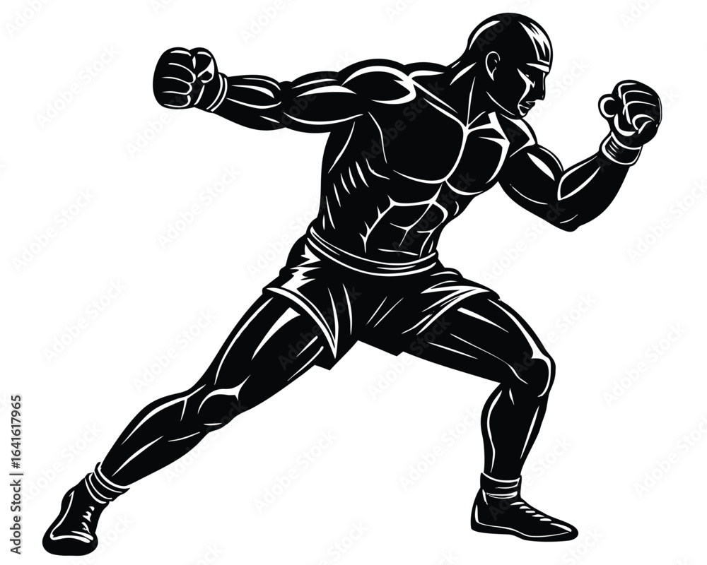 Naklejka premium Boxing Silhouette