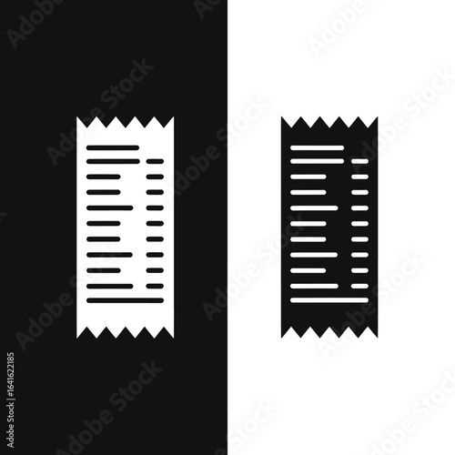 Two receipts in contrasting black and white display financial transaction summaries emphasizing expense tracking and budgetary awareness for modern living