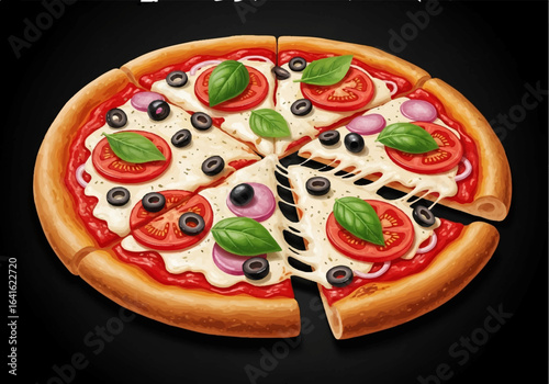 Delicious Vegetarian Pizza with Fresh Toppings