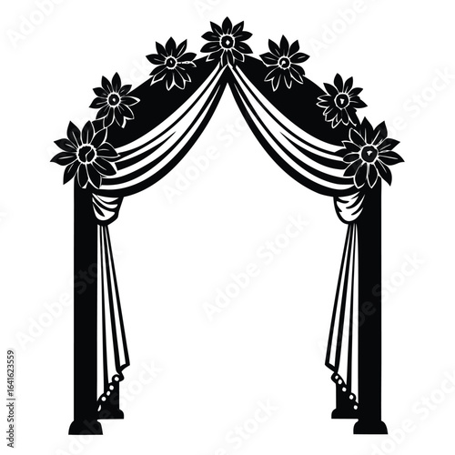 Event planner element isolated wedding arch on white background