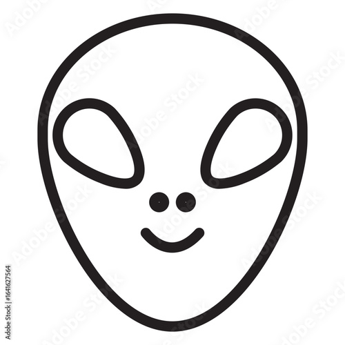 Line icon symbol of a space alien face or head