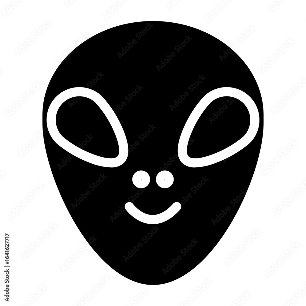 Obraz premium Line icon symbol of a space alien face or head