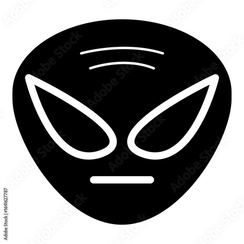 Line icon symbol of a space alien face or head