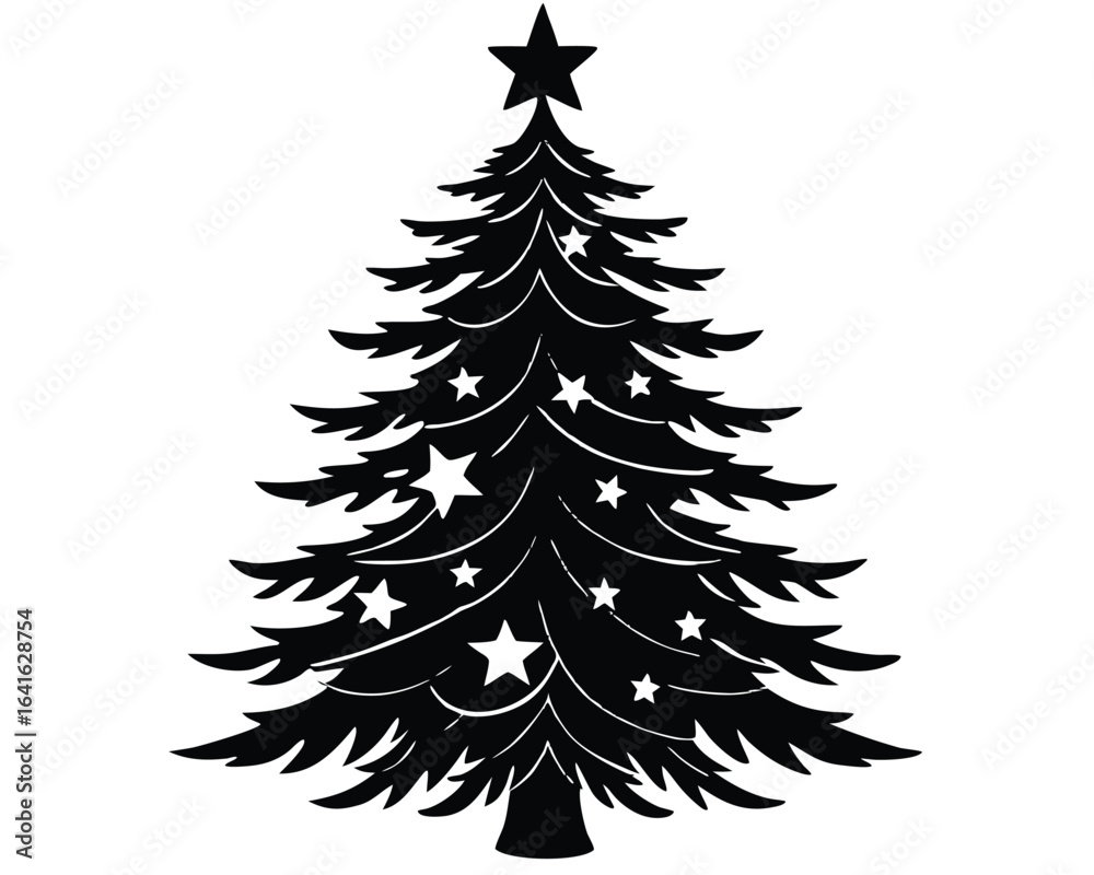 Obraz premium Christmas Tree Silhouette