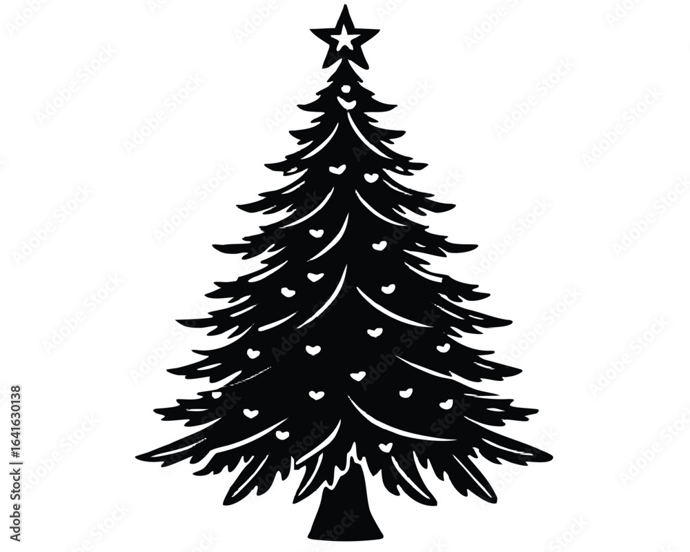 Obraz premium Christmas Tree Silhouette