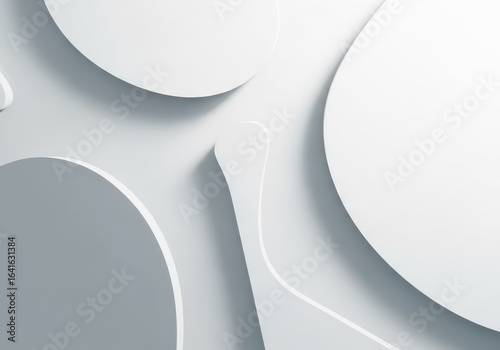 Abstract composition of smooth, rounded shapes in a minimalist design.