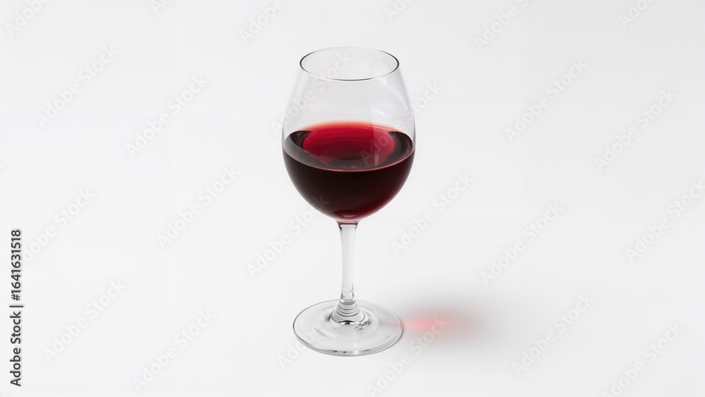 Glass holding red wine set on a clean white background Glass holding red wine set on a clean white background