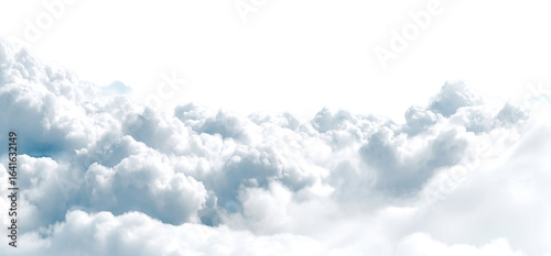 Realistic white clouds against a black sky isolated on transparent background