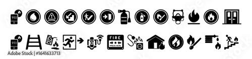 fire safety and emergency response symbols for effective communication and training purposes