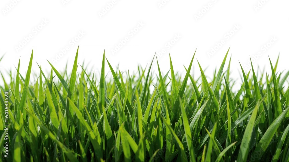 Fototapeta premium White backdrop with green grass