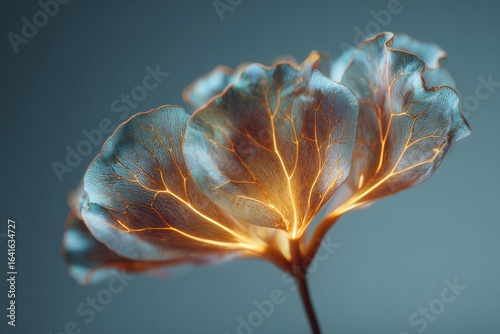 Aurora Bloom translucent flower poster — wider frame / cool grade