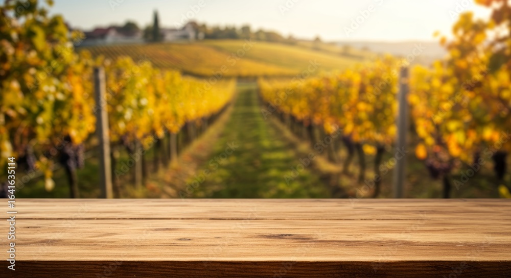 Vineyard Autumn Ambiance: A stunning view of a vineyard in autumn with golden foliage, vines, and a charming house against the backdrop of rolling hills. Vineyard Autumn Ambiance: A stunning view of a vineyard in autumn with golden foliage, vines, and a charming house against the backdrop of rolling hills.
