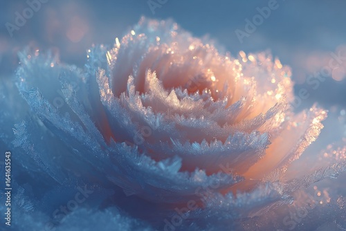 Frosted Petal Prism macro rosette — close view / warm grade