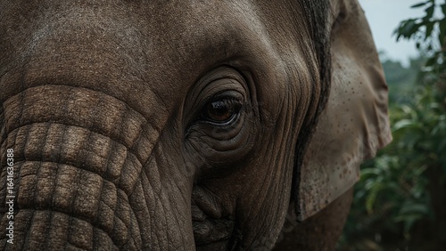 Elephant eye in extreme close-up