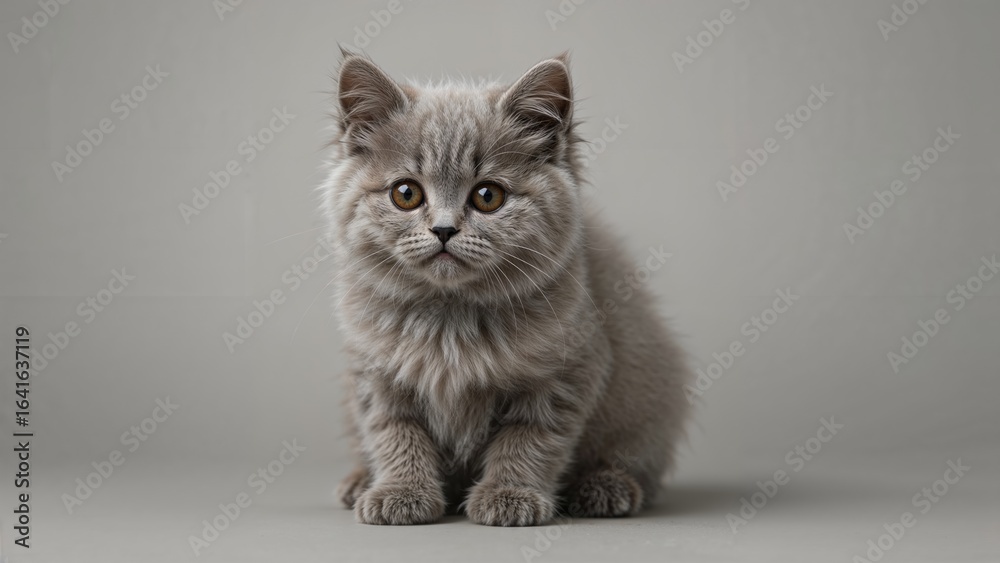 Obraz premium Sitting gray cat