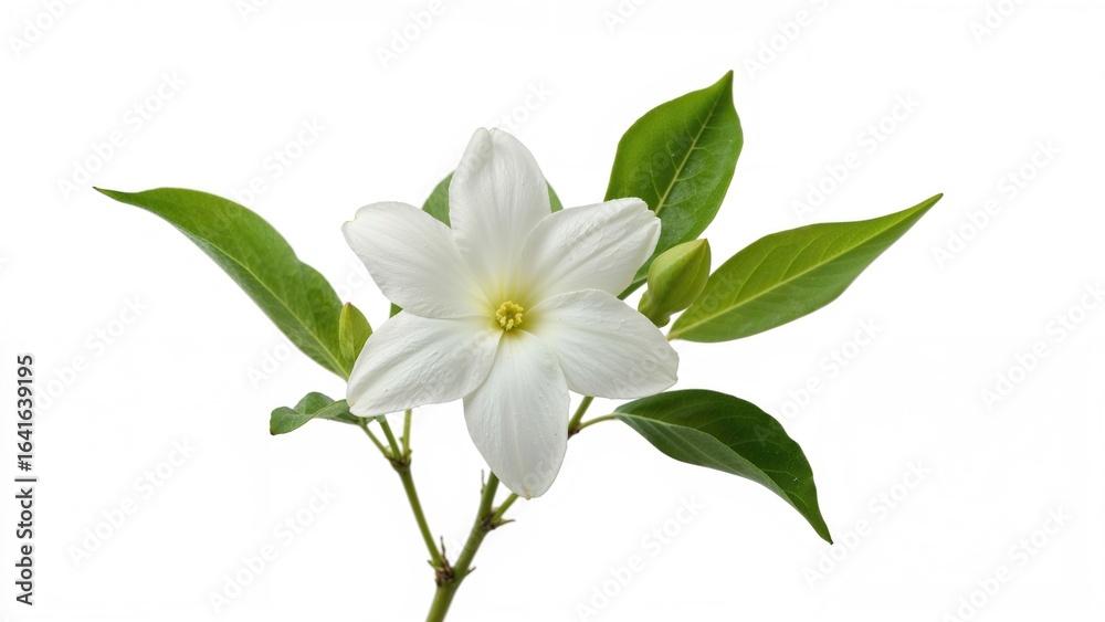 Obraz premium Jasmine blossoms on a plain white backdrop