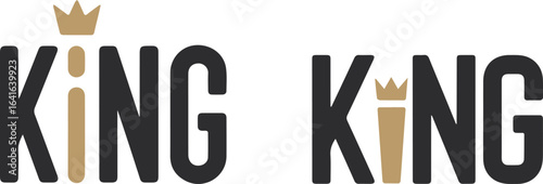  Font emblem with the inscription king. Modern graphic sign vector art and illustration