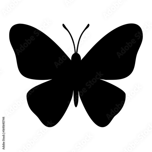 Minimal Black Butterfly Silhouette