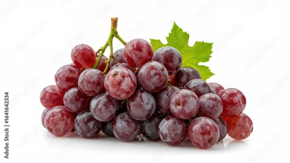 Obraz premium Crisp and fresh grapes placed on a white canvas